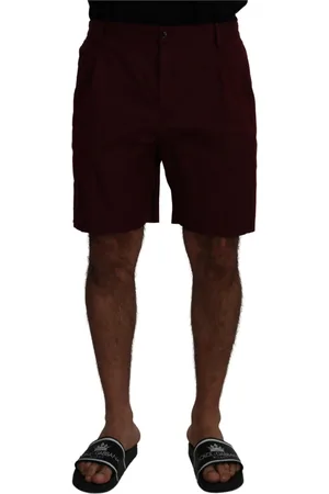 Dolce & Gabbana Casual Shorts, male, , 4XL, Maroon Cotton Bermuda Shorts