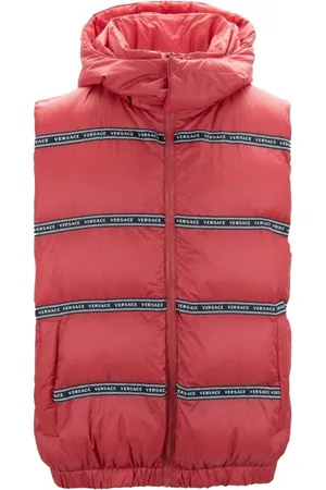 VERSACE Vests, male, , M, Polyester Vest with Removable Hood