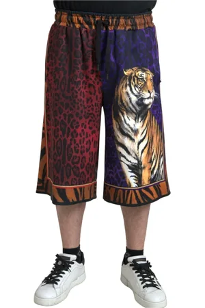 Dolce & Gabbana Long Shorts, male, , XS, Tiger Print Shorts