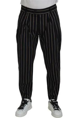Dolce & Gabbana Slim-fit Trousers, male, , S, Beige Striped Chino Trousers