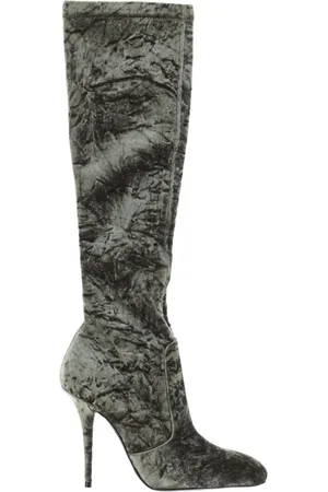 Saint Laurent Heeled Boots, female, , 3 UK, Velvet Ankle Boots for Women
