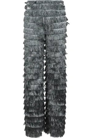 Alberta Ferretti Fringes Fil Coupé Wide Leg Trousers
