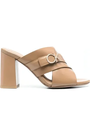 Calvin Klein Heeled Mules, female, , 3 UK, Sophisticated Leather Heeled Mules