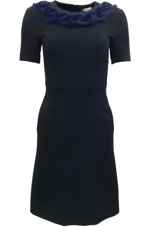 Fendi Short Dresses, female, , 3XS, Knitted Mink Collar Dress