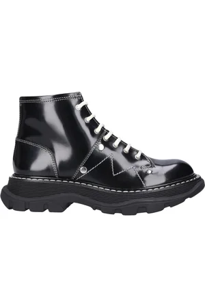 Alexander McQueen Lace-up Boots, female, , 6 UK, Blackberry Leather Ankle Boots
