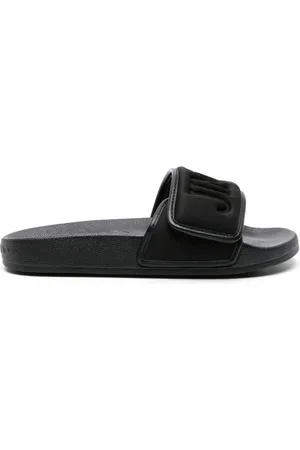 Jimmy Choo Sliders, female, , 2 UK, Leather Sandals with Touch-Strap Fastening