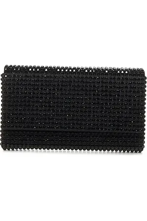 Amina Muaddi Shoulder Bags, female, , ONE SIZE, Crystal Embellished Foldover Bag