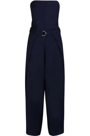 Ami Jumpsuits, female, , S, Navy Jumpsuit with Floating Panels