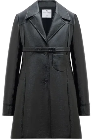 Courrèges Single-Breasted Coats, female, , S, Vinyl Tailored Coat with Belt