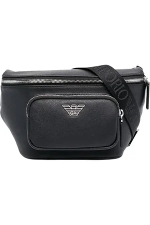 Emporio Armani Belt Bags, male, , ONE SIZE, Logo-Plaque Leather Belt Bag