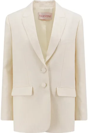 VALENTINO Wool and Silk Blazer with Iconographe Motif