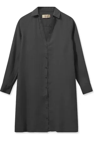 Mos Mosh Relaxed Fit Linen Dress with Long Sleeves