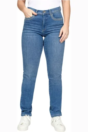 2-Biz Slim-fit Jeans, female, , M, Stylish Denim Jeans with Embroidered Details
