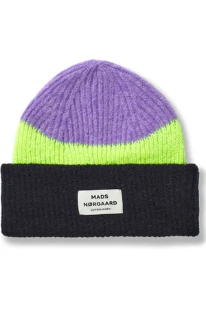 Mads Norgaard Beanies, female, , ONE SIZE, Striped Knit Hat