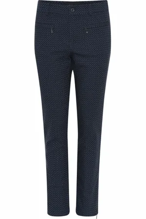 C.ro Slim-fit Trousers, female, , 2XL, Pattern 7/8 Zip Jacquard Trousers