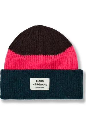 Mads Norgaard Beanies, female, , ONE SIZE, Striped Knit Hat