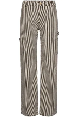 Sofie Schnoor Wide Trousers, female, , XS, Striped Brown Cargo-Inspired Trousers