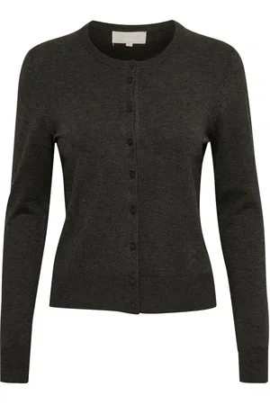 INWEAR Cardigans, female, , XL, Elegant Dark Grey Melange Cardigan