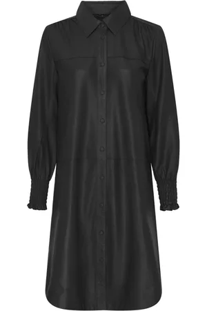 Notyz Oversized Shirt Dress with Smock Skind and Gunmetal Accents