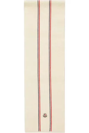 Moncler Winter Scarves, male, , ONE SIZE, Tricolor Wool Scarf - Cream