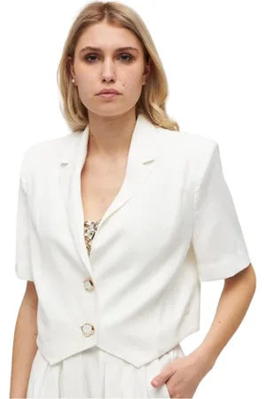 Sabina Musayev Short Crop Jacket with Padded Shoulders
