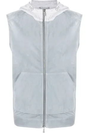 ELEVENTY Suede Hooded Gilet
