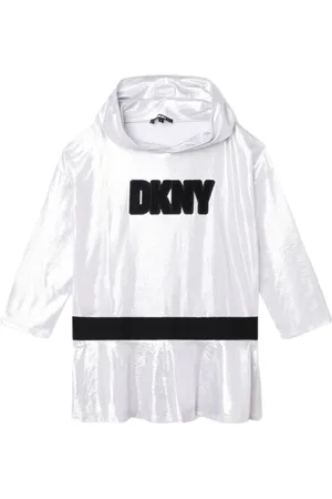 DKNY Sweatshirts, male, , 8 Y, Long Sleeve Hooded Dress with Logo