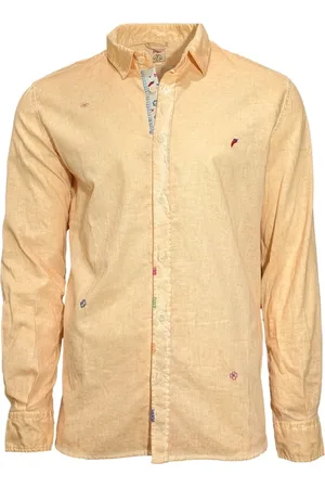 BOB der Bär Casual Shirts, male, , XL, Linen-Cotton Shirt with Mango Embroidery