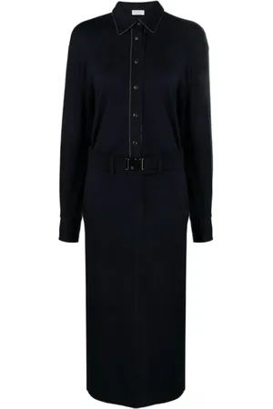 Brunello Cucinelli Maxi Dresses, female, , S, Chain-Embellished Shirt Dress