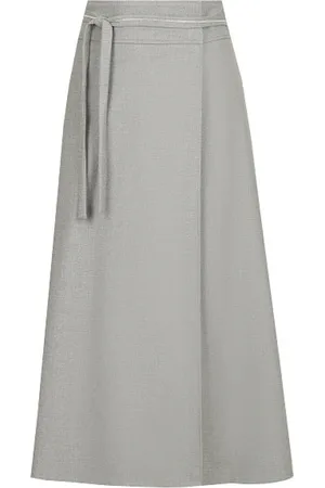 PESERICO SIGN Flannel Wrap Skirt with Contrast Belt