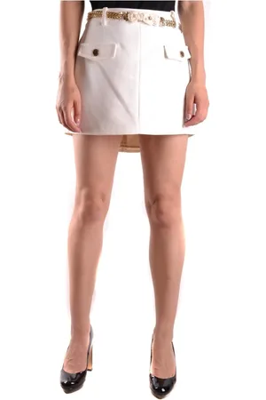 Elisabetta Franchi Short Skirts, female, , M, Ecru A-line Mini Skirt