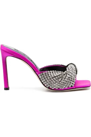 Sergio Rossi Crystal Embellished Heeled Mules