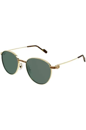 Cartier Sunglasses, unisex, , 53 MM, Gold Green Ct0335S Sunglasses