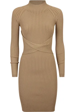 DION LEE Knitted Dresses, female, , XS, Twist-detail ribbed-knit minidress