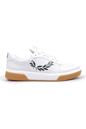 Fred Perry Sneakers, male, , 7 UK, Textured Leather Sneaker with Laurel Crown Logo
