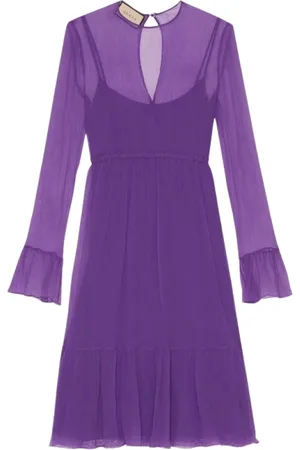 Gucci Short Dresses, female, , S, Silk Chiffon Midi Dress