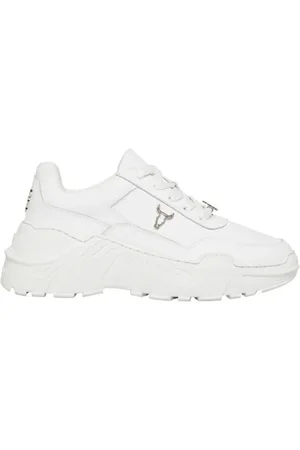 Windsor Leather Women`s Trainers with Contrast Logo - Size 40