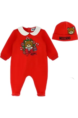 Moschino Sets, unisex, , 6 M, Christmas Bear Onesie and Hat Gift Set