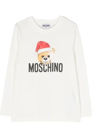 Moschino Sweatshirts, unisex, , 12 Y, Solid Cotton Long Sleeve T-Shirt