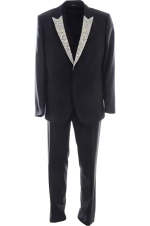 Dolce & Gabbana Single Breasted Suits, male, , 4XL, Luxury Men`s 3-Piece Suit with Applications