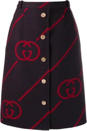 Gucci Interlocking G Reversible Wool Skirt