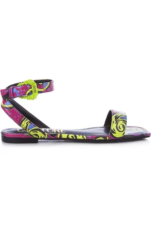 VERSACE Couture Print Flat Sandals - Size 38