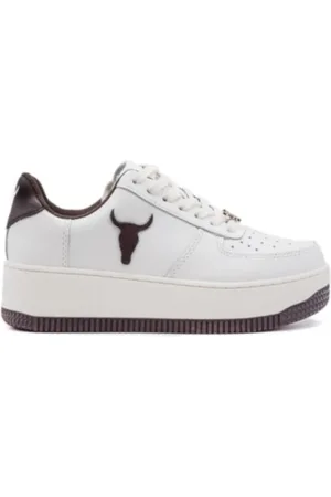 Windsor Leather Trainers with Brown Inserts for Women