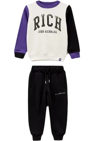 John Richmond Bicolour Jogging Suit with Logo Print