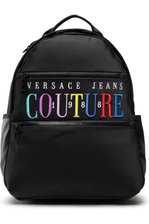 VERSACE Backpacks, male, , ONE SIZE, Multicolor Logo Nylon Backpack for Men