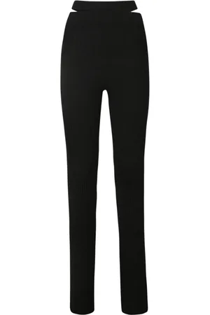 ANDREA ADAMO Slim-fit Trousers, female, , M, Ribbed knit slim trousers