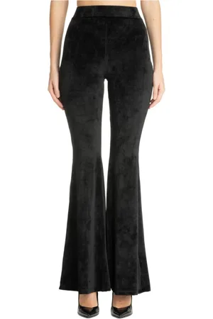 GCDS High-Waisted Solid Color Trousers with Logo Embroidery