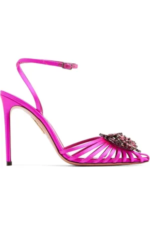 Aquazzura Pumps, female, , 3 UK, Satin Fuchsia Floral Sandals