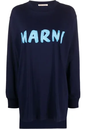 Marni Long Sleeve Tops, female, , S, Ink Knit Long Sleeve Tops