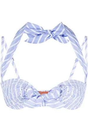 ERMANNO SCERVINO Bikinis, female, , S, /White Striped Broderie Anglaise Bikini Top